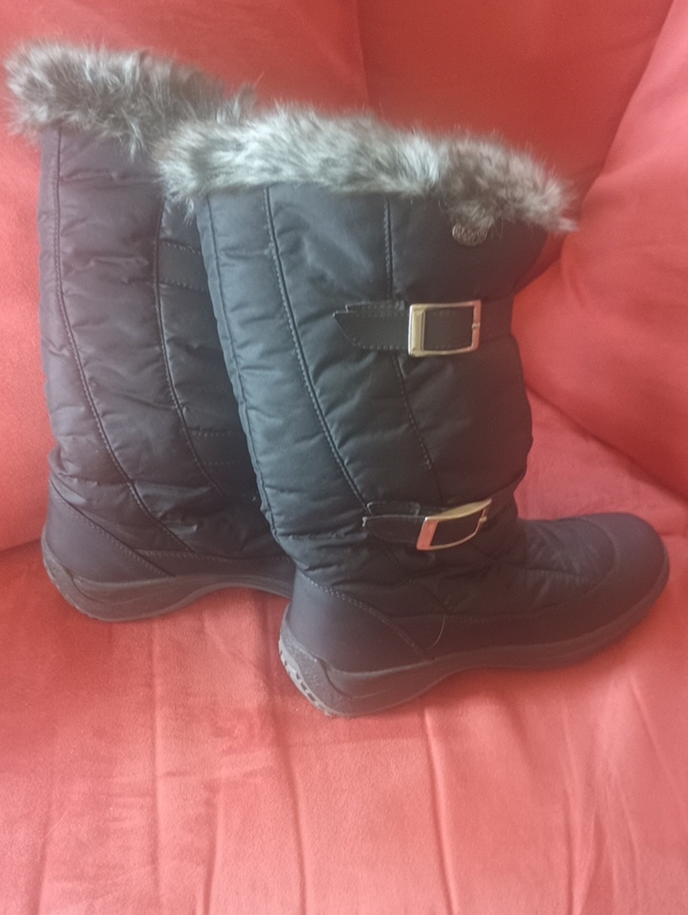 Pajar Black Faux-Fur Trim Insulated Winter Boots